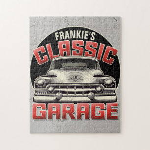 Puzzle PERSONALIZED NAME Classic Car Garage Custom Shop