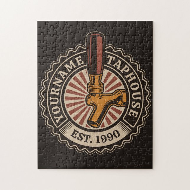 Puzzle Personalized NAME Craft Beer Taphouse Brewery Bar (Vertical)