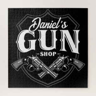 Puzzle Personalized NAME Old Revolvers Gun Shop Firearms