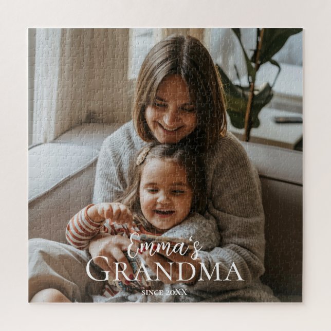 Puzzle Personalized Photo & Custom Text Grandma Since -  (Vertical)