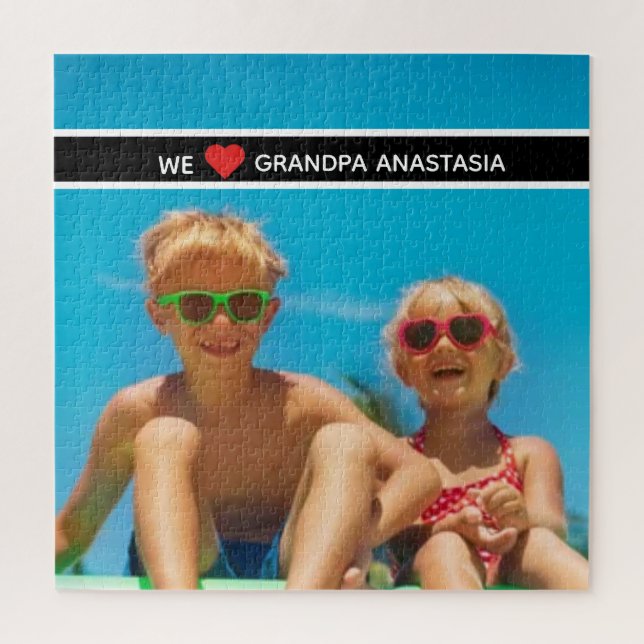 Puzzle Personalized photo gift for Grandpa  from children (Vertical)