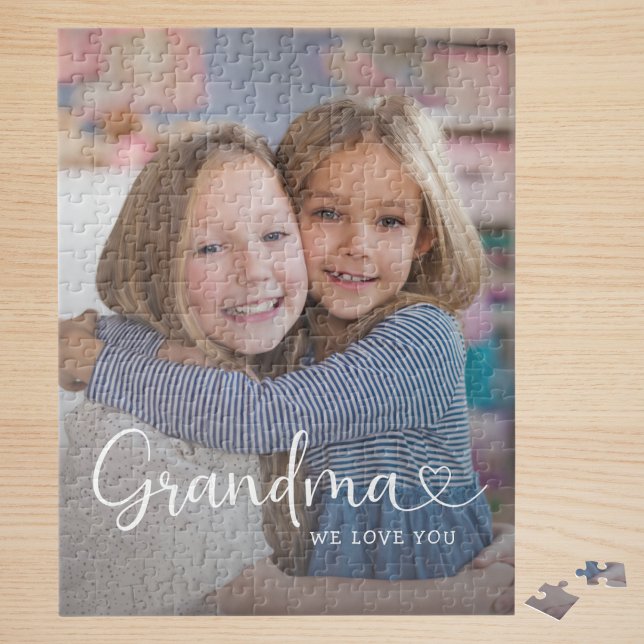 Puzzle Personalized Photo Grandma We Love You Cute Heart  (Créateur téléchargé)