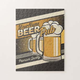 Puzzle Personalized Premium Cold Beer Mug Pub Bar