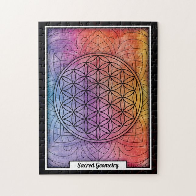 Puzzle Personalized Sacred Geometry Flower of Life (Vertical)