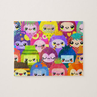 Puzzle Personnages de dessin animé colorés et mignons