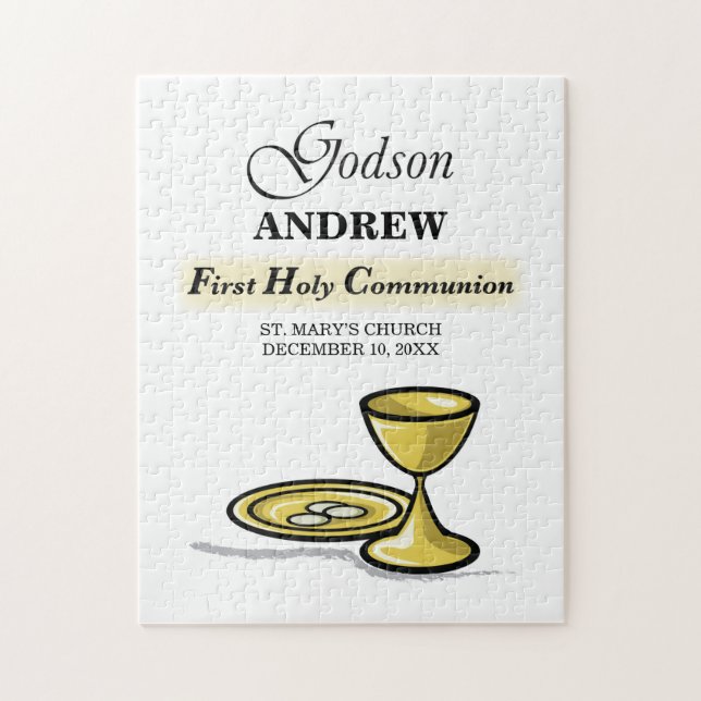 Puzzle Personnalisable, Godson First Communion Chalice (Vertical)