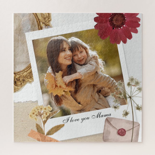 Puzzle Personnalisation moderne Je t'aime Maman Photo (Vertical)