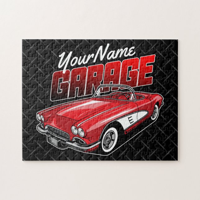 Puzzle Personnalisé 1961 C1 Red Classic Sports Voiture Ga (Horizontal)