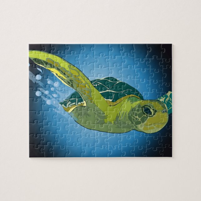PUZZLE PERSONNALISÉ AVEC CADEAU - TORTUE MARINE (Horizontal)
