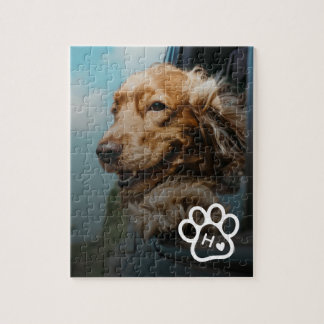 Puzzle personnalisé avec photo de chien monogramme