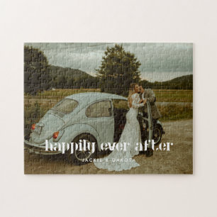 Puzzle personnalisé avec photo de mariage moderne
