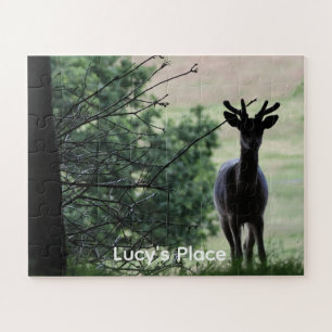 Puzzle personnalisé avec silhouette de cerf en for