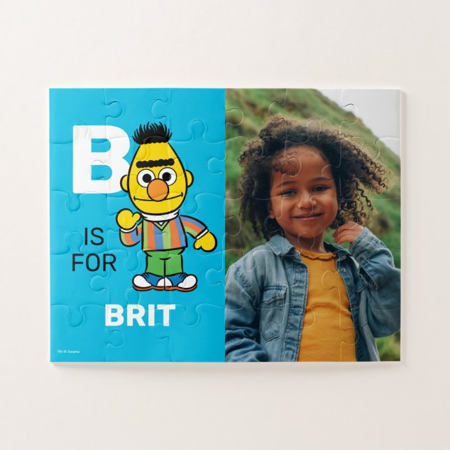 Puzzle Personnalisé B est pour Bert | Photo (Horizontal)