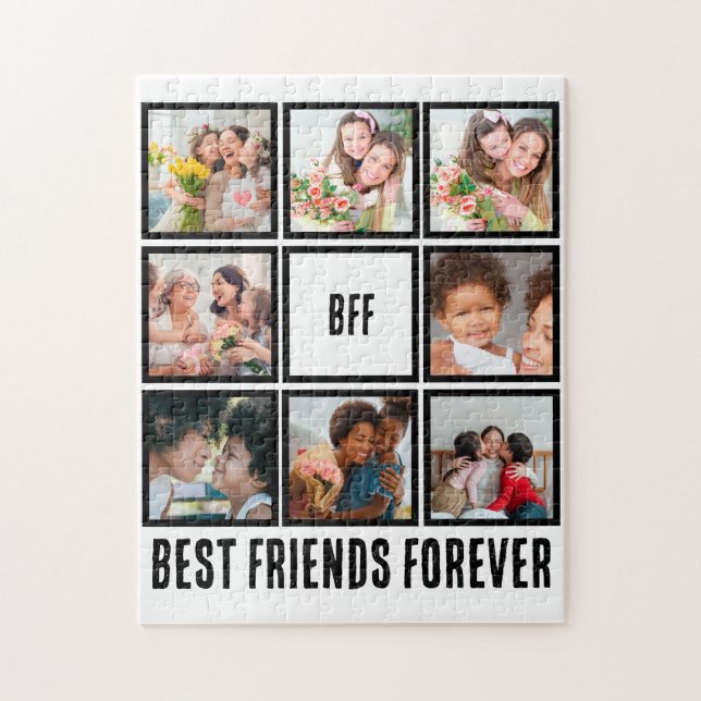 Puzzle Personnalisé BFF Meilleurs amis Forever 8 Collage  (Vertical)