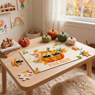 Puzzle personnalisé de citrouille pour enfants en