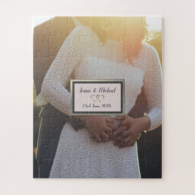 Puzzle personnalisé de mariage avec photo (Vertical)