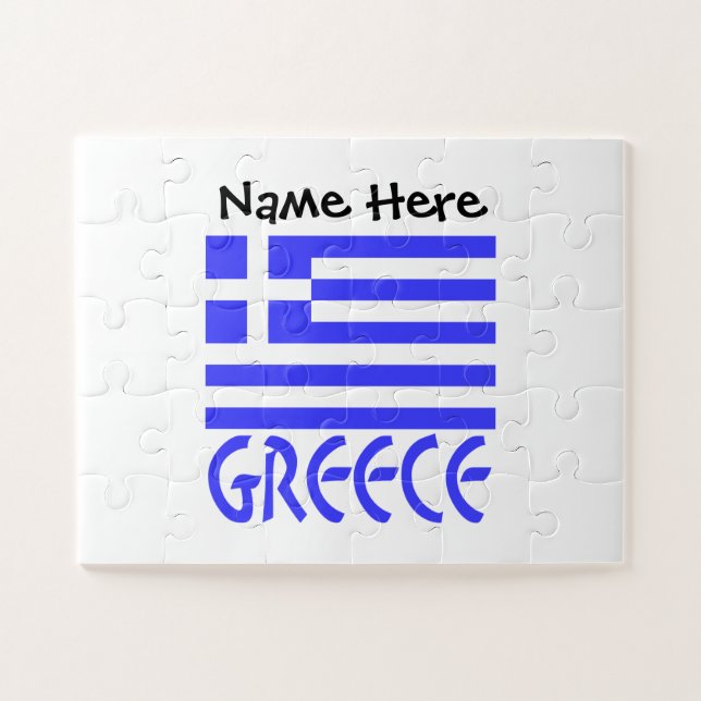 Puzzle personnalisé Grèce et drapeau grec (Horizontal)