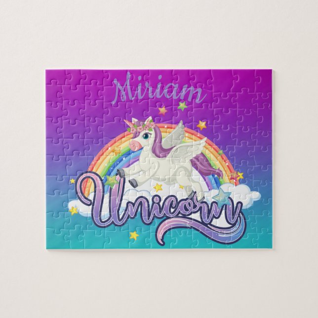 Puzzle personnalisé Licorne Arc-en-ciel (Horizontal)