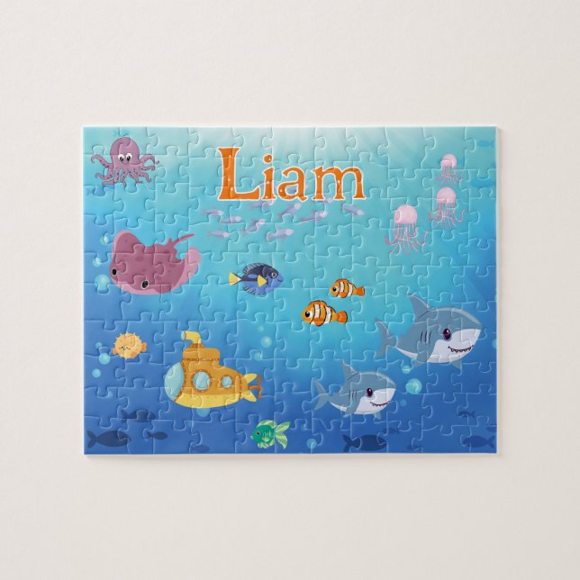 Puzzle personnalisé pour enfant avec son nom Sous  (Horizontal)