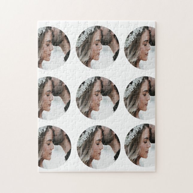 Puzzle personnalisé simple ajouter circulaire photo colla (Vertical)