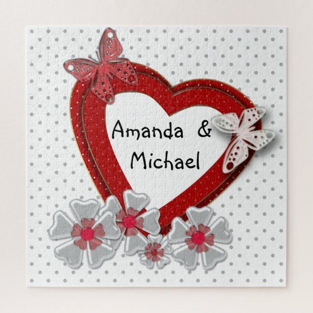 Puzzle Personnalisée, mariage ou Saint Valentin (Vertical)