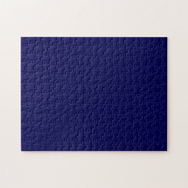 Puzzle Personnaliser bleu bleu couleur solide marine (Horizontal)