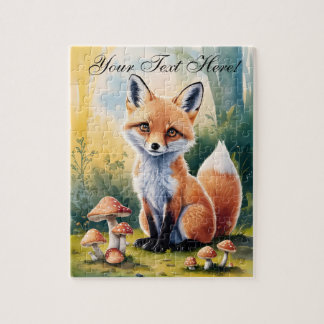 Puzzle Personnaliser le renard mou dans la forêt de champ