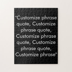 Puzzle Personnaliser phrase citation élégant noir blanc