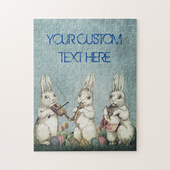 Puzzle Personnalisez les Bunnies EASTER sur mesure Vintag (Vertical)