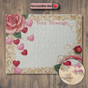 Puzzle Personnalisez votre Cœur et Rose
