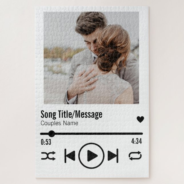 Puzzle Personnalized Newlywed Photo Song Playlist (Vertical)