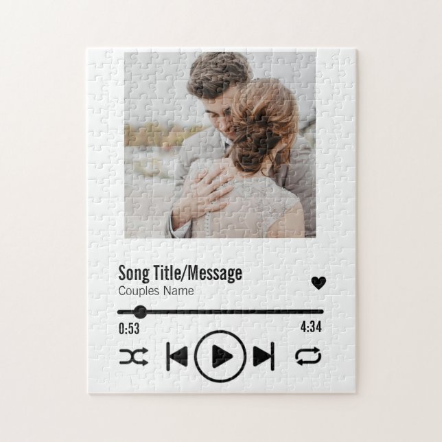 Puzzle Personnalized Newlywed Photo Song Playlist (Vertical)