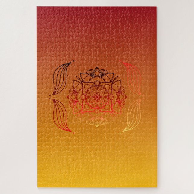 Puzzle Pétale de Flamme de Coucher de Soleil – Floral Cha (Vertical)