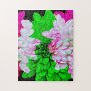 Puzzle Pétales de fleurs Abstraites Pneus Lime rose Puzzl