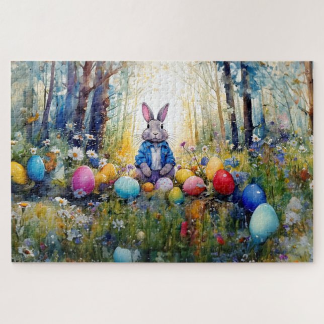 Puzzle Peter Lapin de Pâques avec Oeufs de Pâques (Horizontal)