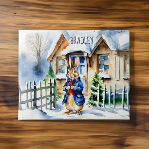 Puzzle Peter lapin hiver cadeaux de Noël nom personnalisé