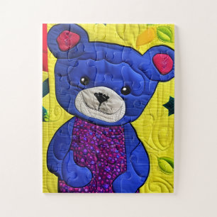 Puzzle Petit Bleu Teddy Bear Quilt Comme Design