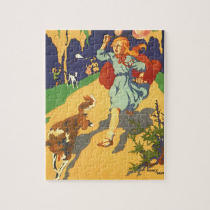 Puzzle Petit Chaperon Rouge Vintage, Chien et Ballons