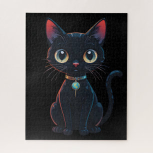 Puzzle Petit Chat Noir Effrayant
