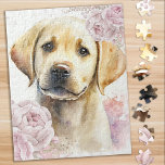 Puzzle Petit Chien chiot jaune du Labrador<br><div class="desc">Passez un après-midi relaxant à mettre ce puzzle ensemble de ce mignon chips reniflant de chips de laboratoire bonjour.</div>