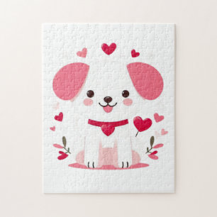 Puzzle Petit chiot de la Saint-Valentin