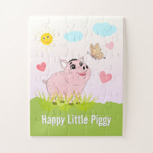 Puzzle Petit Cochon Heureux – Joli Cochon Rose