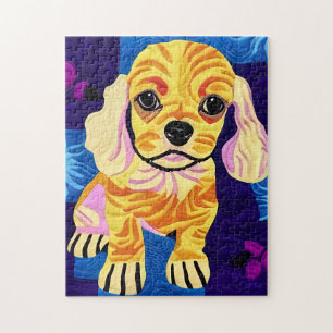Puzzle Petit Cocker Spaniel Puppy Quilt Comme Design