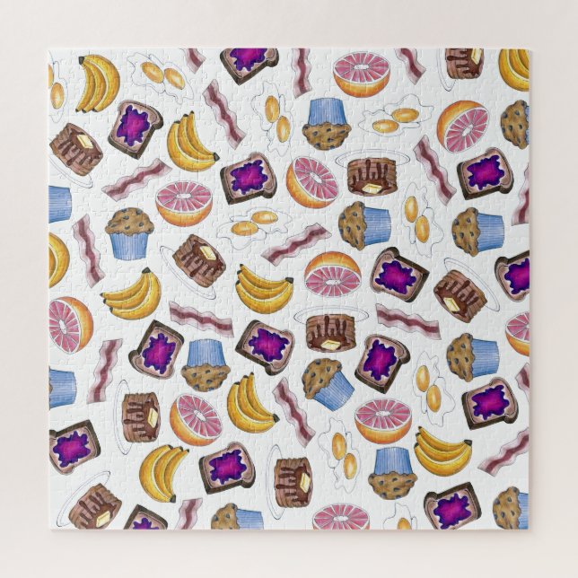 Puzzle Petit-déjeuner Aliments Muffin Banana Pancake Baco (Vertical)