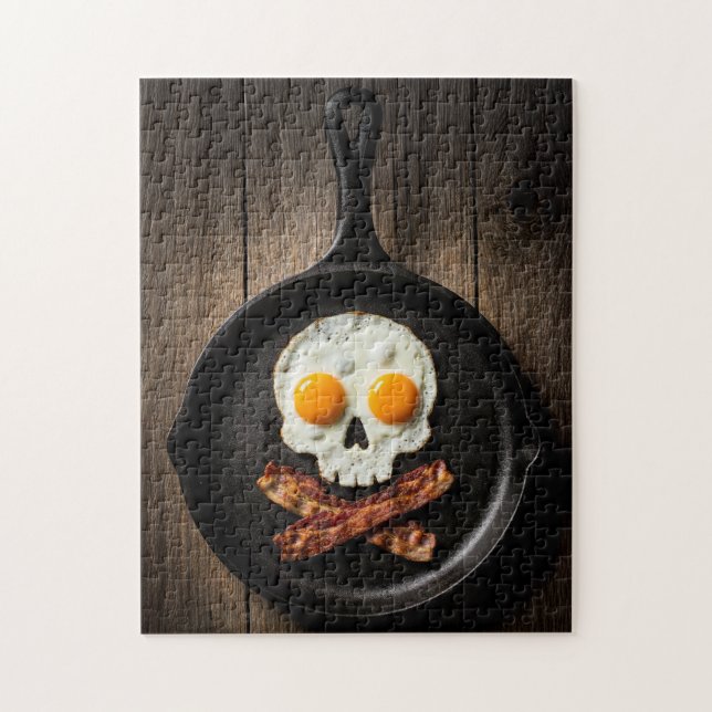 Puzzle Petit déjeuner de crâne – Art d'humour alimentaire (Vertical)