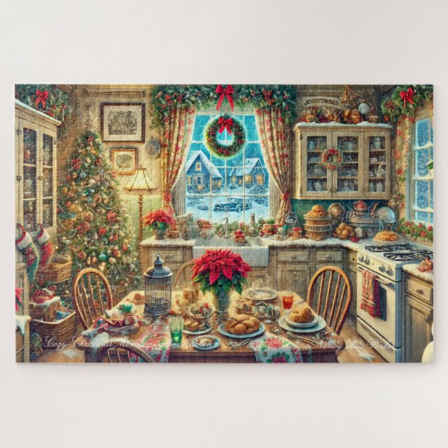 Puzzle Petit déjeuner de Noël cosy dans la cuisine (Horizontal)
