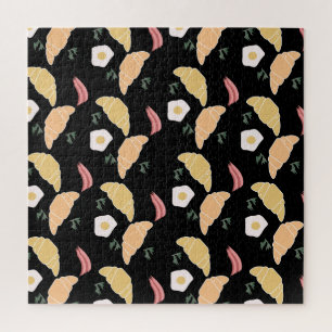 Puzzle Petit-déjeuner Jambon et Cilantro Oeufs sur un Cro