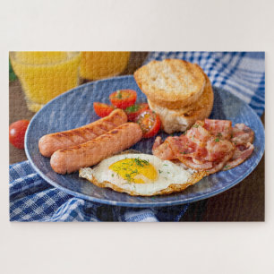 Puzzle Petit Déjeuner Savoureux Bacon Oeufs Nourriture Ru