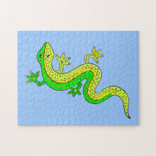 Puzzle petit lézard vert