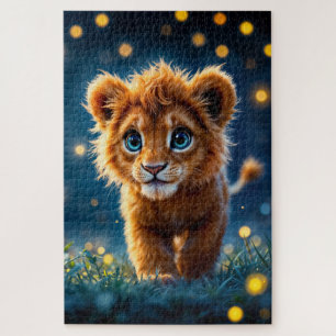 Puzzle Petit lionceau d'or Whimsical dans une scène oniri